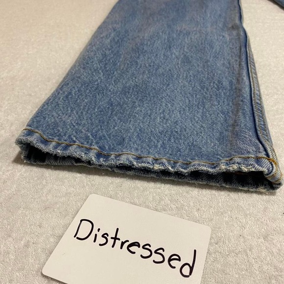 Zara blue women 0 straight leg denim jeans distressed bottom. SKU430#denim - Picture 7 of 8